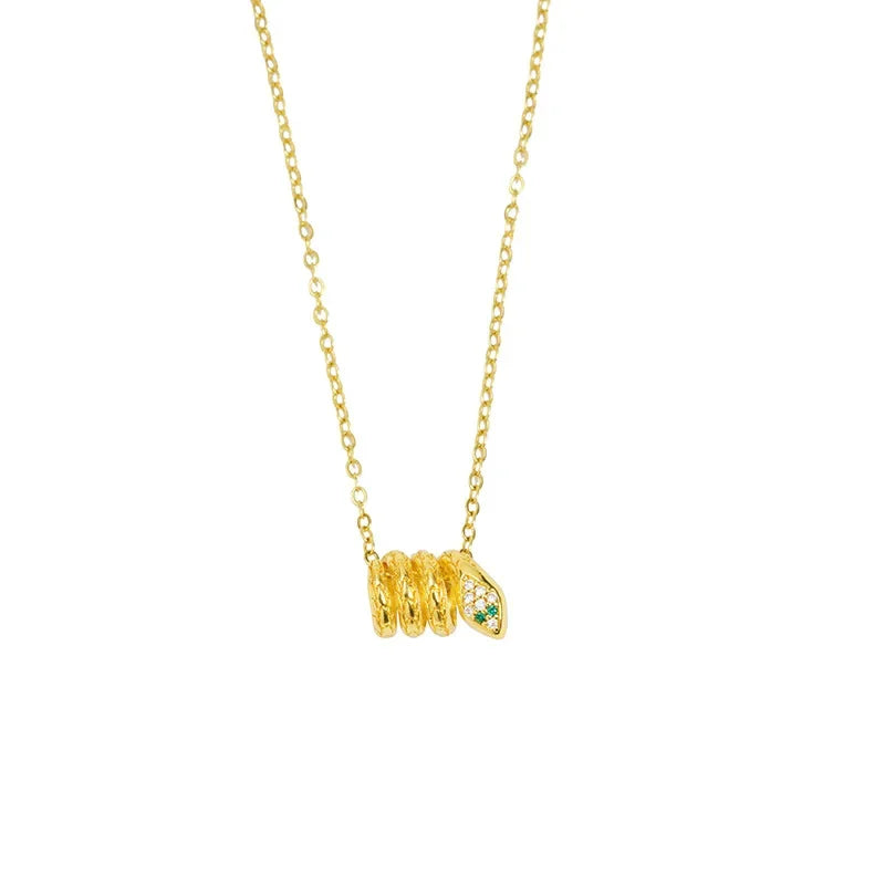 New Arrival Vietnam Sand Gold Pendant Lightweight Luxury Zircon Snake Dance Women's Versatile Copper Plated Gold Jewelry