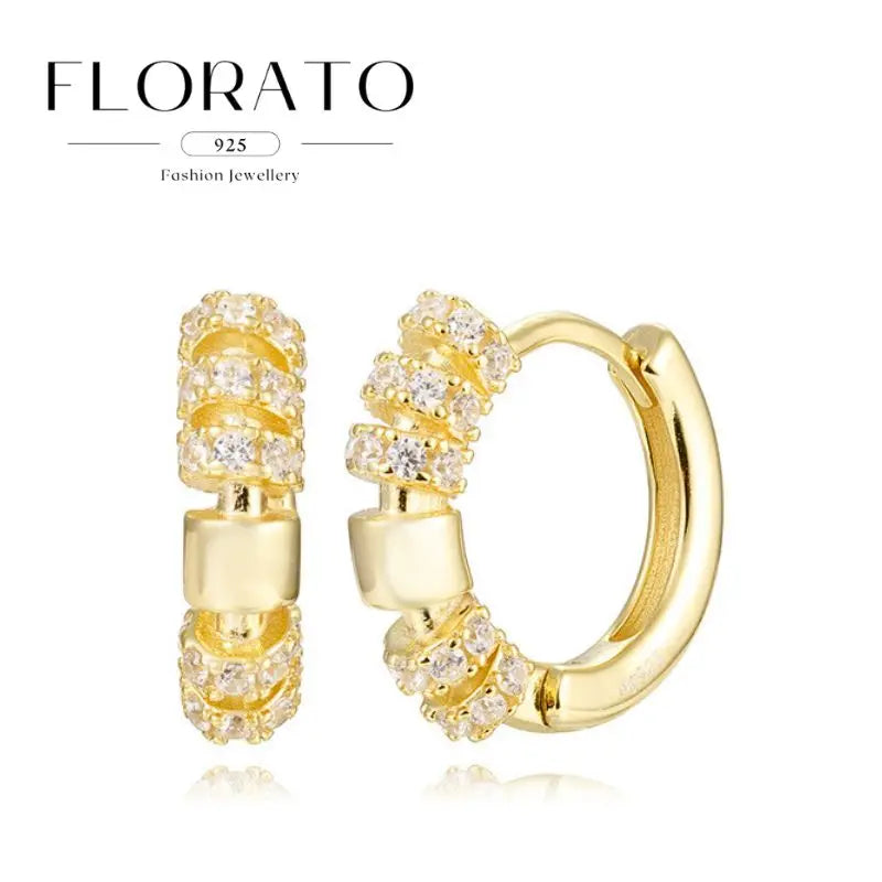 925 Sterling Silver Needle Irregular White Zircon Hoop Earrings For Women Pearl Ear Buckles Vintage Luxury Crystal Jewelry Gifts