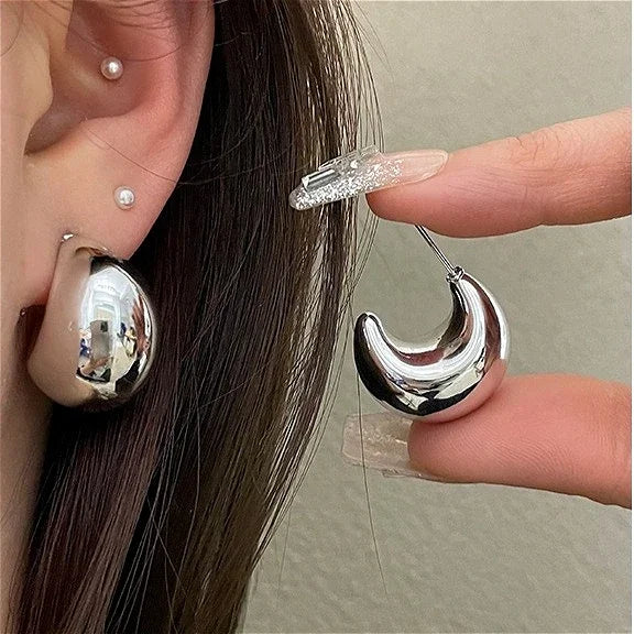 Stainless Steel Three-Layer Knot Earrings for Women Fashion Vintage Glossy Geometric Twisted Earrings Trendy Party Jewelry Gifts
