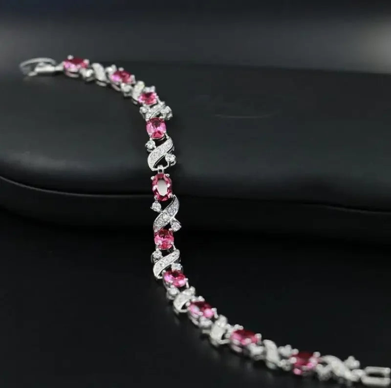 Shiny Teardrop Shape Zircon Crystal Tennis Bracelet for Women Fashion Elegant Banquet Party High Jewelry Girls Gift