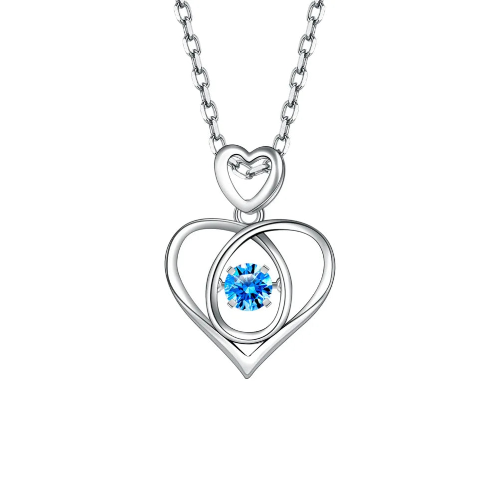 925 Sterling Silver Necklace for Women Simple Irregular Heart Moon Trendy Simple Geometric Handmade Chocker Fine Jewelry