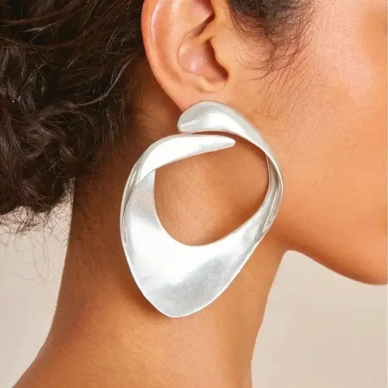 Modern Jewelry European and American Design Metal Geometric Irregular Earrings For Women Party Gifts Exaggerative Accessories