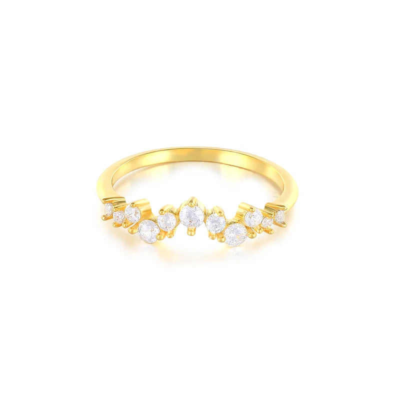 ROXI 100% 925 Sterling Silver Round Or Wave White Crystal Rings For Women Men Size 6 7 8 Wedding Engagement Jewelry bague femme