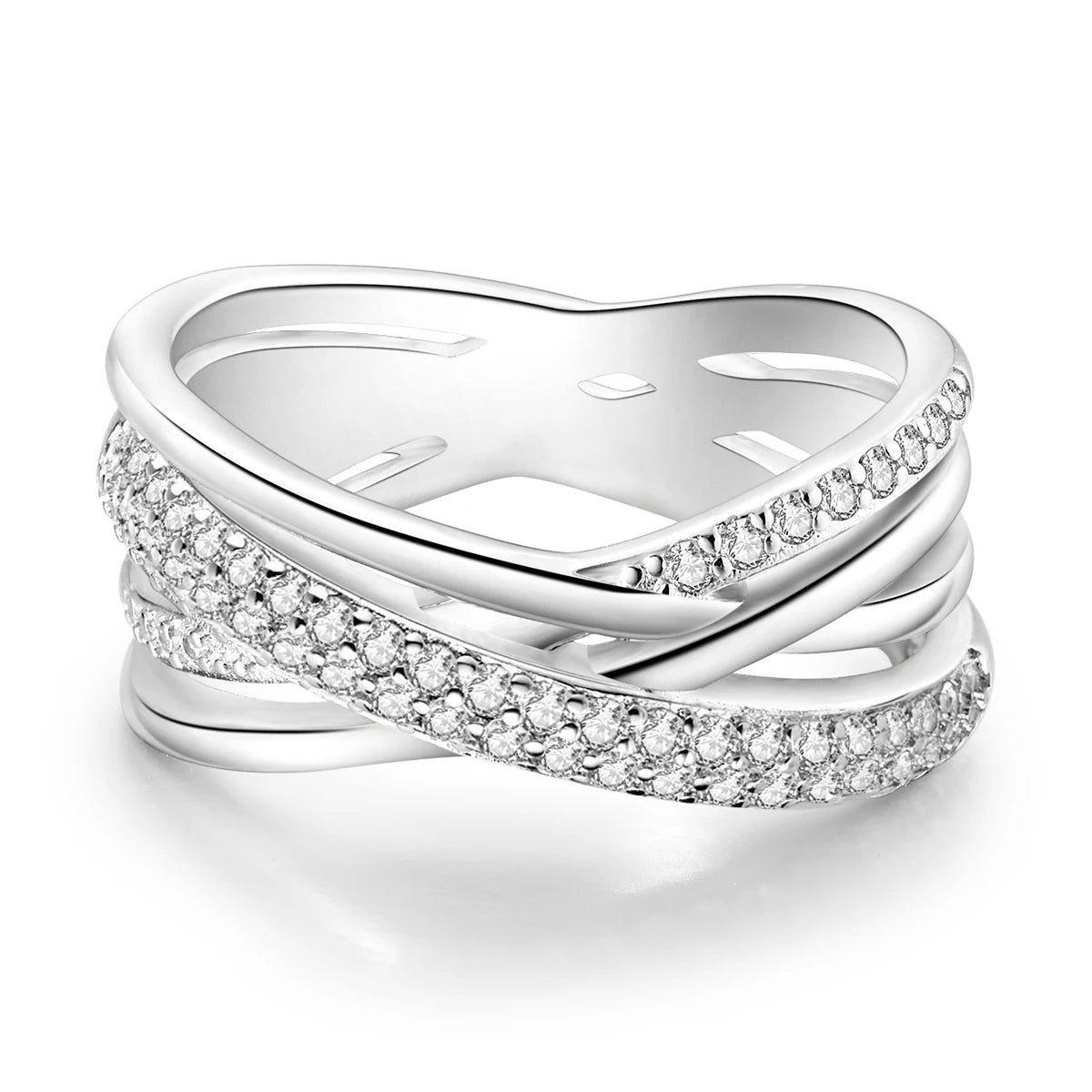Original 925 Silver Ring For Woman Heart Star Sparkling Zircon Engagement Anniversary Fashion Jewelry