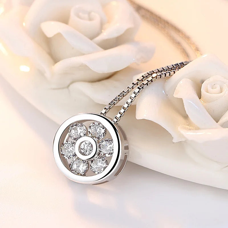 925 Sterling Silver Necklace for Women Simple Irregular Heart Moon Trendy Simple Geometric Handmade Chocker Fine Jewelry