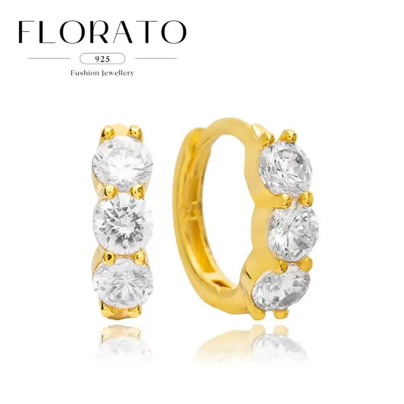 925 Sterling Silver Needle Irregular White Zircon Hoop Earrings For Women Pearl Ear Buckles Vintage Luxury Crystal Jewelry Gifts