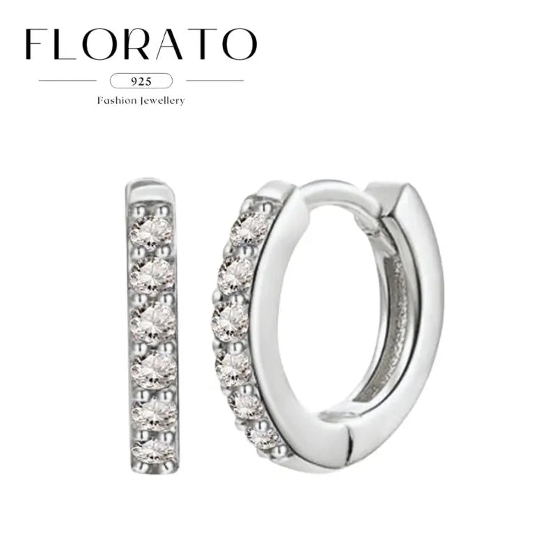 925 Sterling Silver Needle Irregular White Zircon Hoop Earrings For Women Pearl Ear Buckles Vintage Luxury Crystal Jewelry Gifts