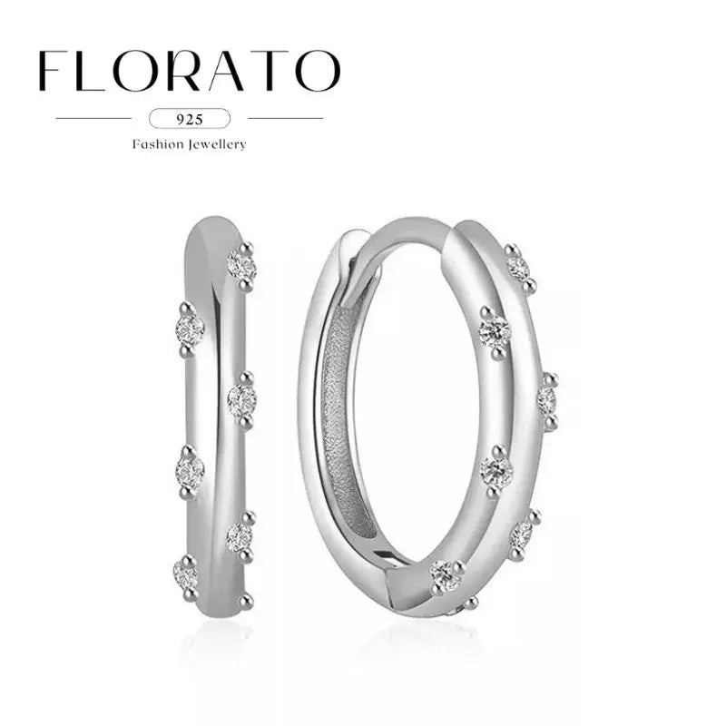 925 Sterling Silver Needle Irregular White Zircon Hoop Earrings For Women Pearl Ear Buckles Vintage Luxury Crystal Jewelry Gifts