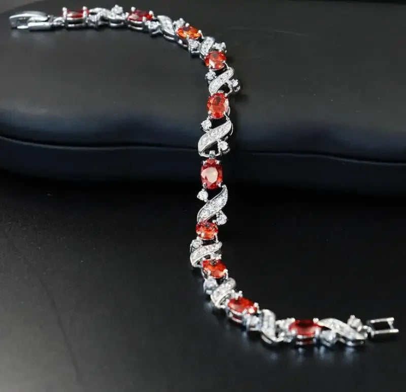 Shiny Teardrop Shape Zircon Crystal Tennis Bracelet for Women Fashion Elegant Banquet Party High Jewelry Girls Gift