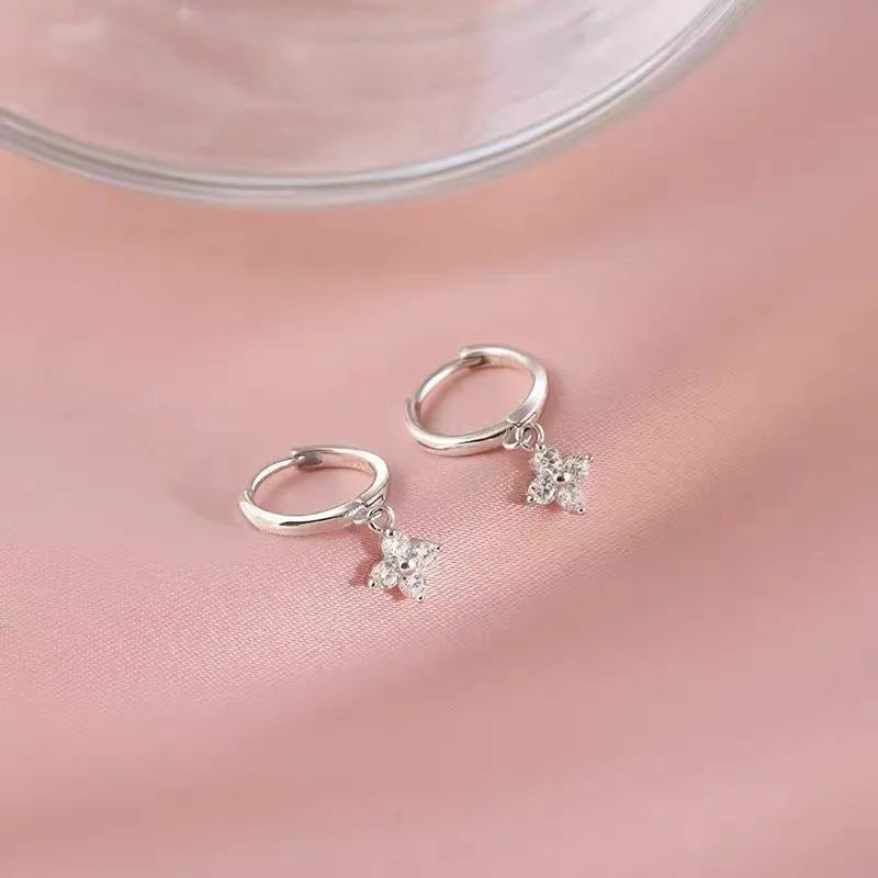New Stainless Steel Zircon Necklaces for Women 18K Gold Plated Four Leaf Grass Collar Chain Necklace Luxury Jewelry Gift