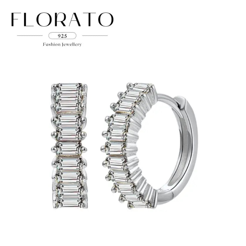 925 Sterling Silver Needle Irregular White Zircon Hoop Earrings For Women Pearl Ear Buckles Vintage Luxury Crystal Jewelry Gifts