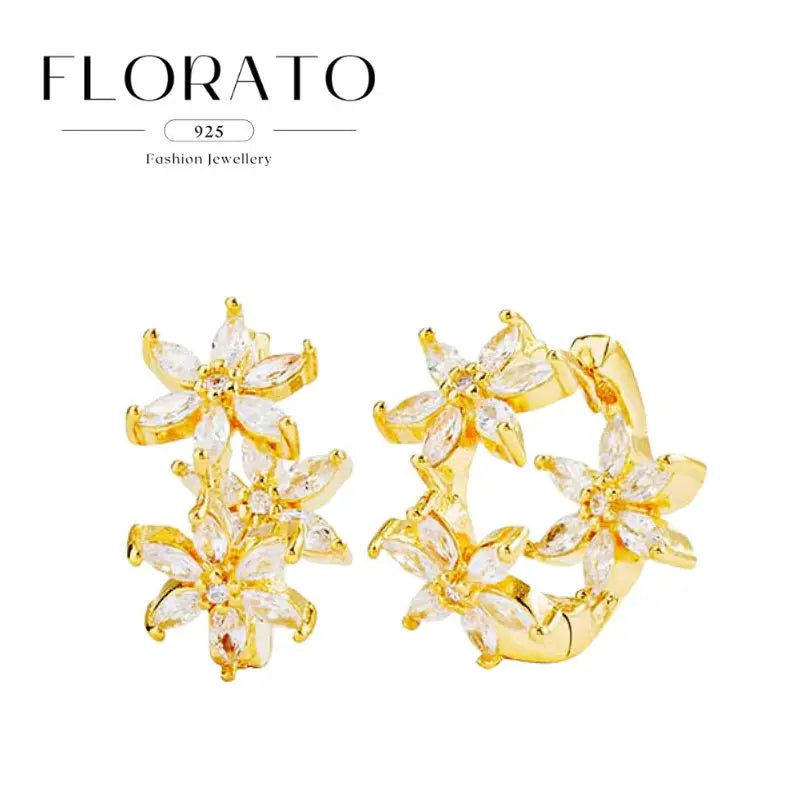 925 Sterling Silver Needle Irregular White Zircon Hoop Earrings For Women Pearl Ear Buckles Vintage Luxury Crystal Jewelry Gifts
