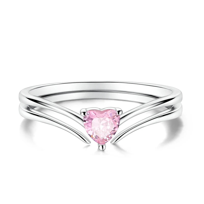 Original 925 Silver Ring For Woman Heart Star Sparkling Zircon Engagement Anniversary Fashion Jewelry