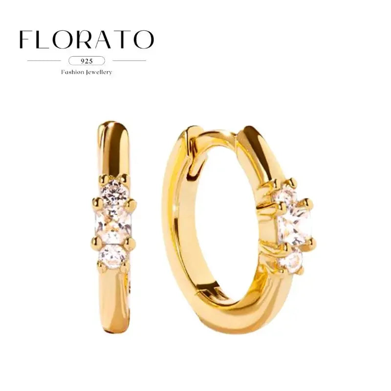 925 Sterling Silver Needle Irregular White Zircon Hoop Earrings For Women Pearl Ear Buckles Vintage Luxury Crystal Jewelry Gifts