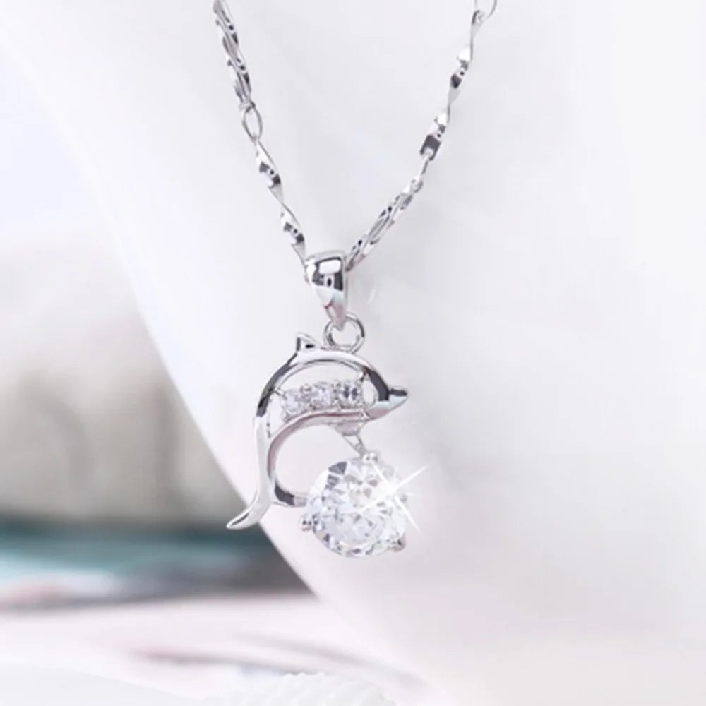 925 Sterling Silver Necklace for Women Simple Irregular Heart Moon Trendy Simple Geometric Handmade Chocker Fine Jewelry