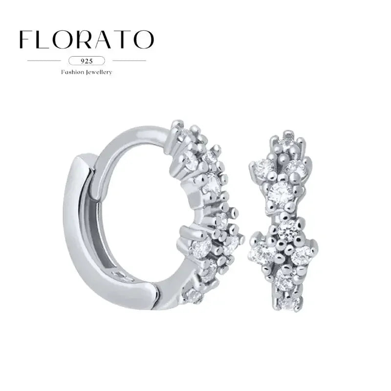 925 Sterling Silver Needle Irregular White Zircon Hoop Earrings For Women Pearl Ear Buckles Vintage Luxury Crystal Jewelry Gifts
