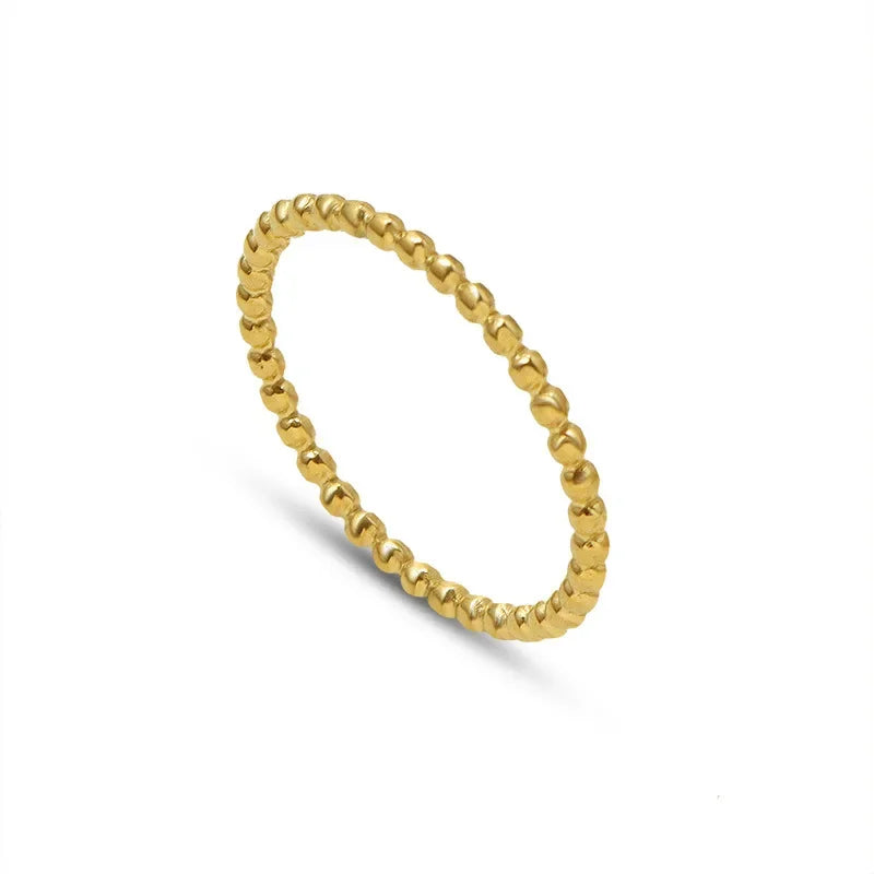 French Ins Titanium Steel 18K Gold Ring Finger Bone Joint Element Couple Rings Index Finger Ring A183