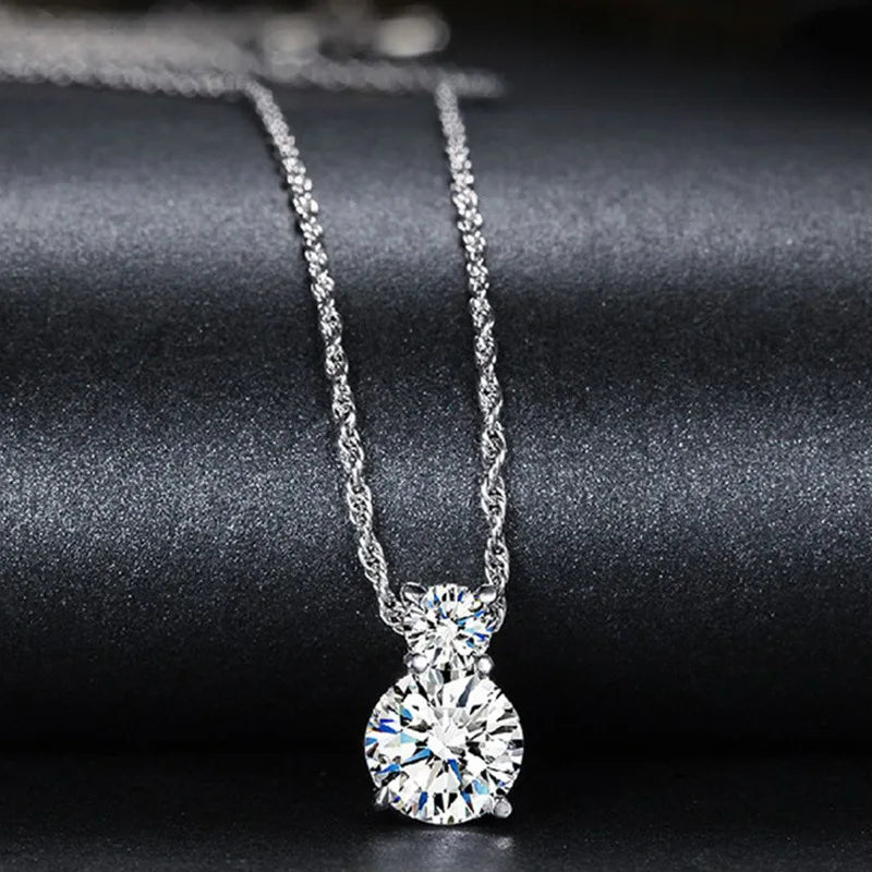 925 Sterling Silver Necklace for Women Simple Irregular Heart Moon Trendy Simple Geometric Handmade Chocker Fine Jewelry