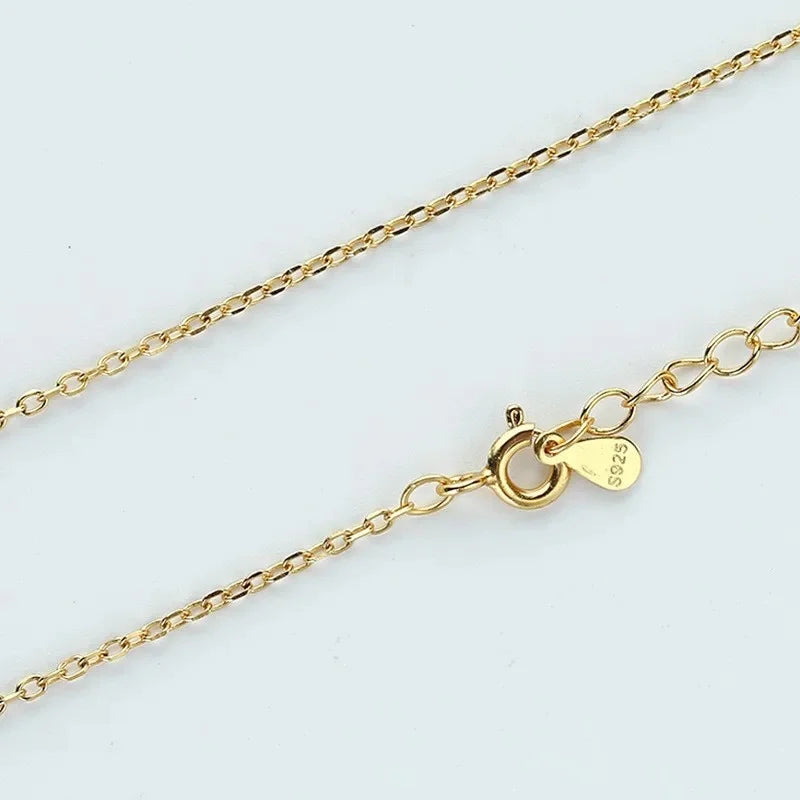 S925 Pure Silver Gold Plated Turquoise Pendant Design Jewelry Exquisite Lucky Four Leaf Clover Chinese Character Female Pendant