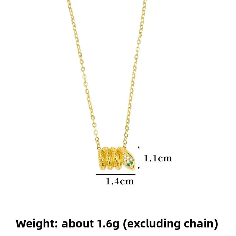 New Arrival Vietnam Sand Gold Pendant Lightweight Luxury Zircon Snake Dance Women's Versatile Copper Plated Gold Jewelry