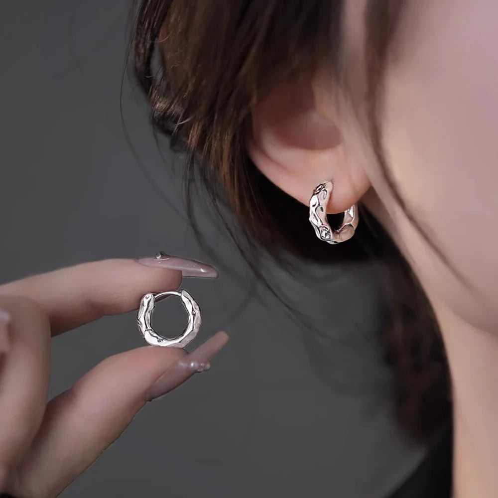 Stainless Steel Three-Layer Knot Earrings for Women Fashion Vintage Glossy Geometric Twisted Earrings Trendy Party Jewelry Gifts