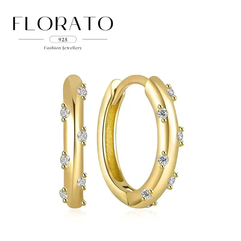 925 Sterling Silver Needle Irregular White Zircon Hoop Earrings For Women Pearl Ear Buckles Vintage Luxury Crystal Jewelry Gifts