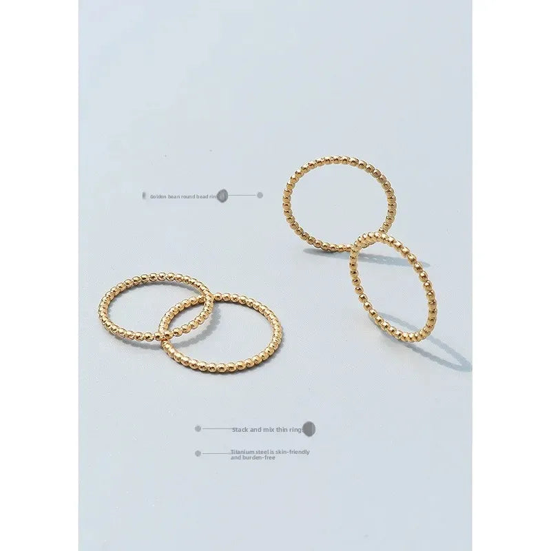 French Ins Titanium Steel 18K Gold Ring Finger Bone Joint Element Couple Rings Index Finger Ring A183