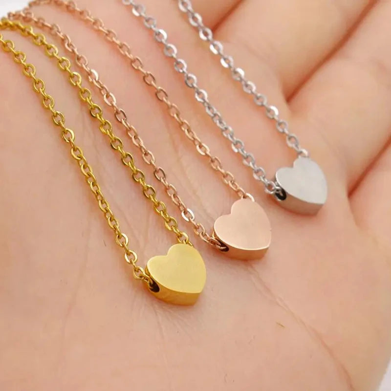 Gold Plated Heart Necklace |Silver Plated Necklace Cute Dainty Love Pendant Necklaces for Women Gift for Girls Gift for Women