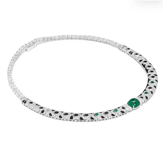 BELLUX Black Spot Enamel Necklace 925 sterling silver Necklaces for women silver 925 jewelry necklaces for ladies