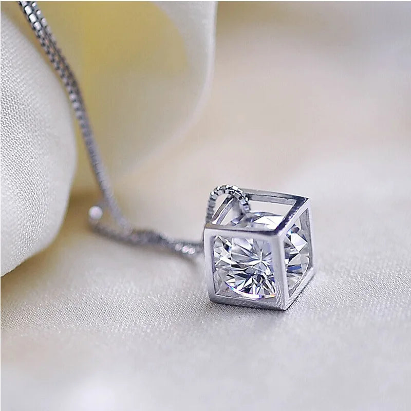 925 Sterling Silver Necklace for Women Simple Irregular Heart Moon Trendy Simple Geometric Handmade Chocker Fine Jewelry