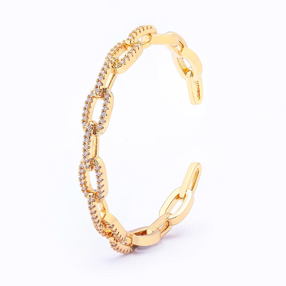 Nidin New Fashion Women Exaggerated Open Bracelets Female Rhinestone Luxury Temperament Exquisite Design Hand Shiny Jewelry Gift