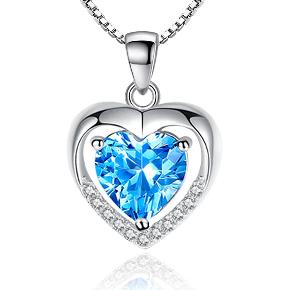 925 Sterling Silver Necklace for Women Simple Irregular Heart Moon Trendy Simple Geometric Handmade Chocker Fine Jewelry