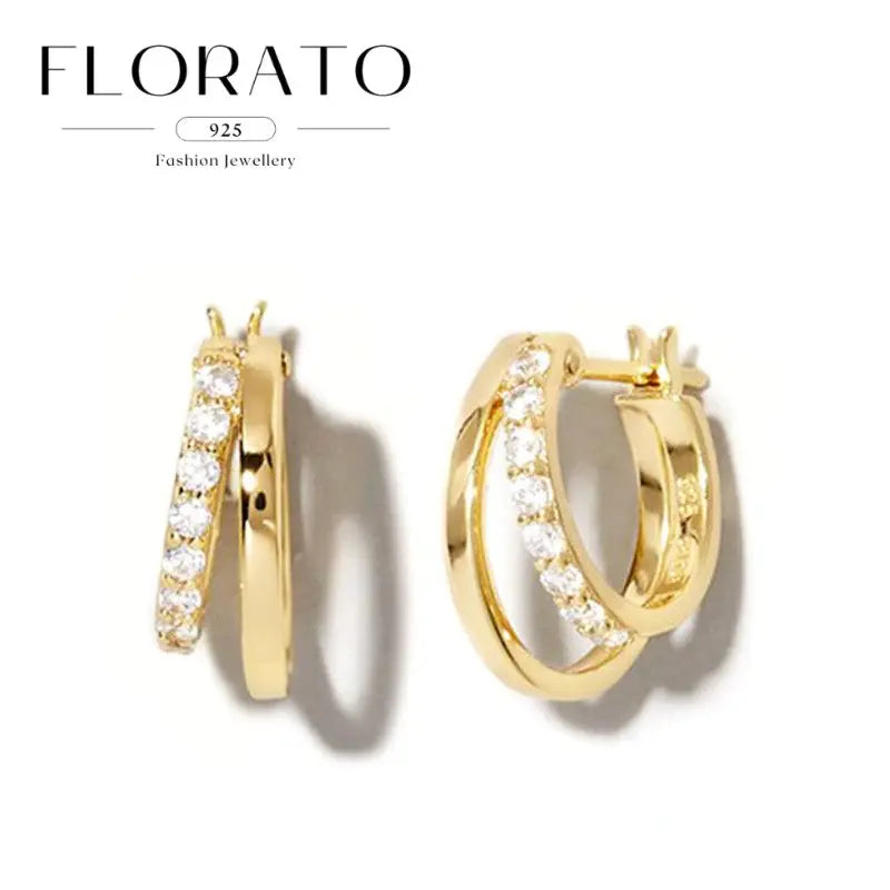 925 Sterling Silver Needle Irregular White Zircon Hoop Earrings For Women Pearl Ear Buckles Vintage Luxury Crystal Jewelry Gifts