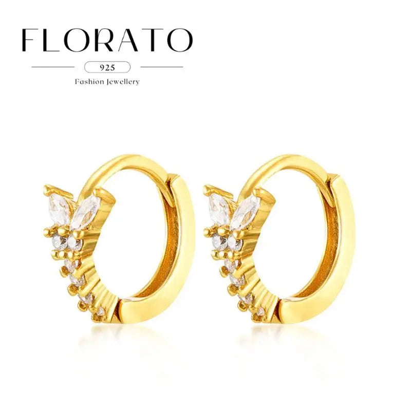 925 Sterling Silver Needle Irregular White Zircon Hoop Earrings For Women Pearl Ear Buckles Vintage Luxury Crystal Jewelry Gifts