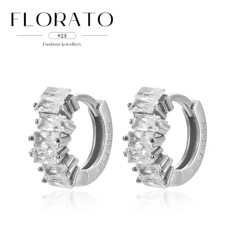 925 Sterling Silver Needle Irregular White Zircon Hoop Earrings For Women Pearl Ear Buckles Vintage Luxury Crystal Jewelry Gifts