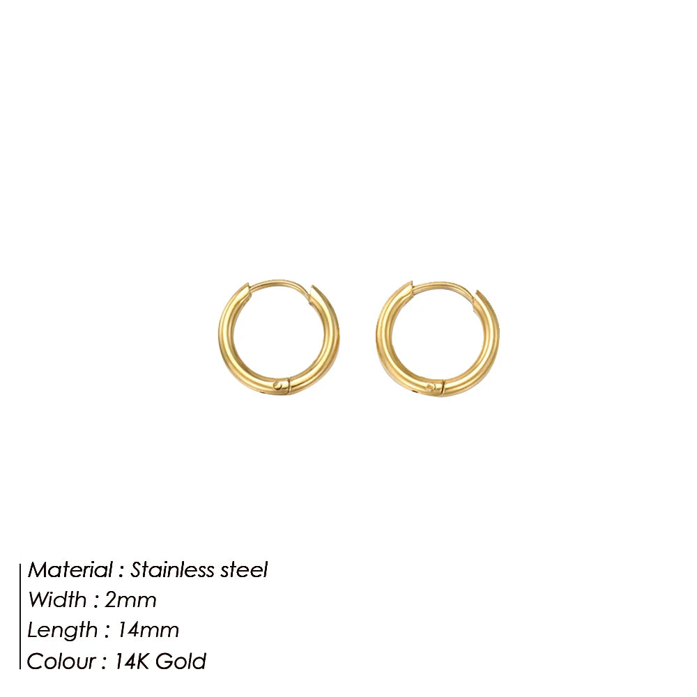 Fashion Gold Size Circle Earrings Women's Jewelry Accessories Classic Stainless Steel Earrings Wholesale