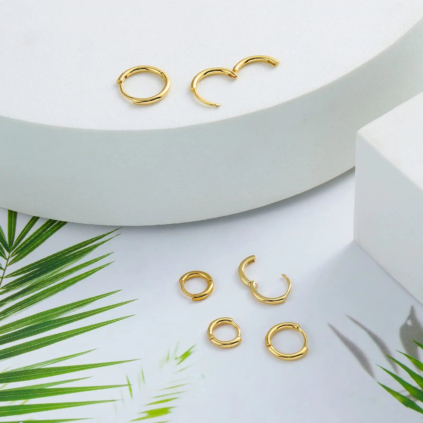 Shevalues Hoop Earrings for Women Luxury 14K Gold Plated Jewelry Set for Men New Piercing Ear Rings Hypoallergenic Earrings