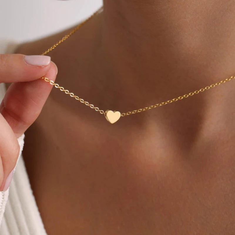 Gold Plated Heart Necklace |Silver Plated Necklace Cute Dainty Love Pendant Necklaces for Women Gift for Girls Gift for Women