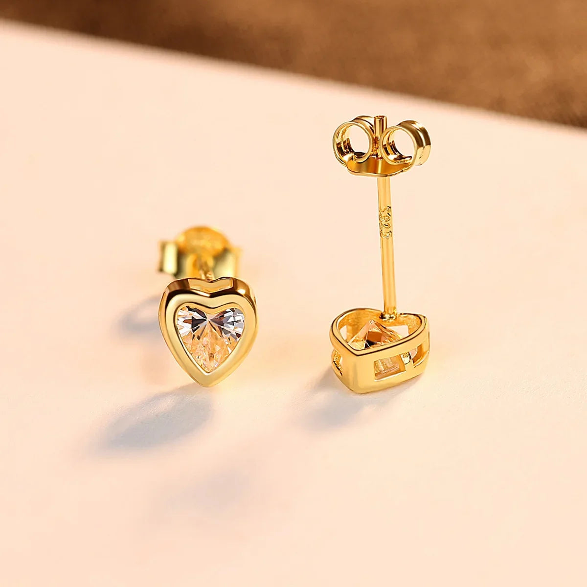 PAG&MAG S925 Silver Heart-Shaped Earrings with Zircon Stones Simple Elegant Korean Style Versatile Silver Needle Ear Studs