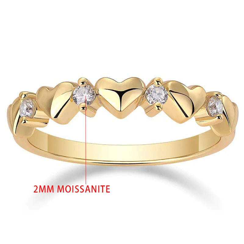 TFGLBU New Full 2mm Moissanite Ring for Women 18k Plated Lab Diamond Solid S925 Silver Matching Party Ring Jewelry Wholesale