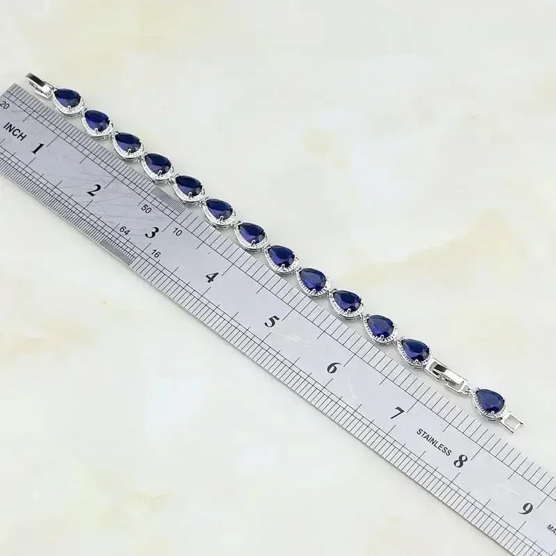 Shiny Teardrop Shape Zircon Crystal Tennis Bracelet for Women Fashion Elegant Banquet Party High Jewelry Girls Gift