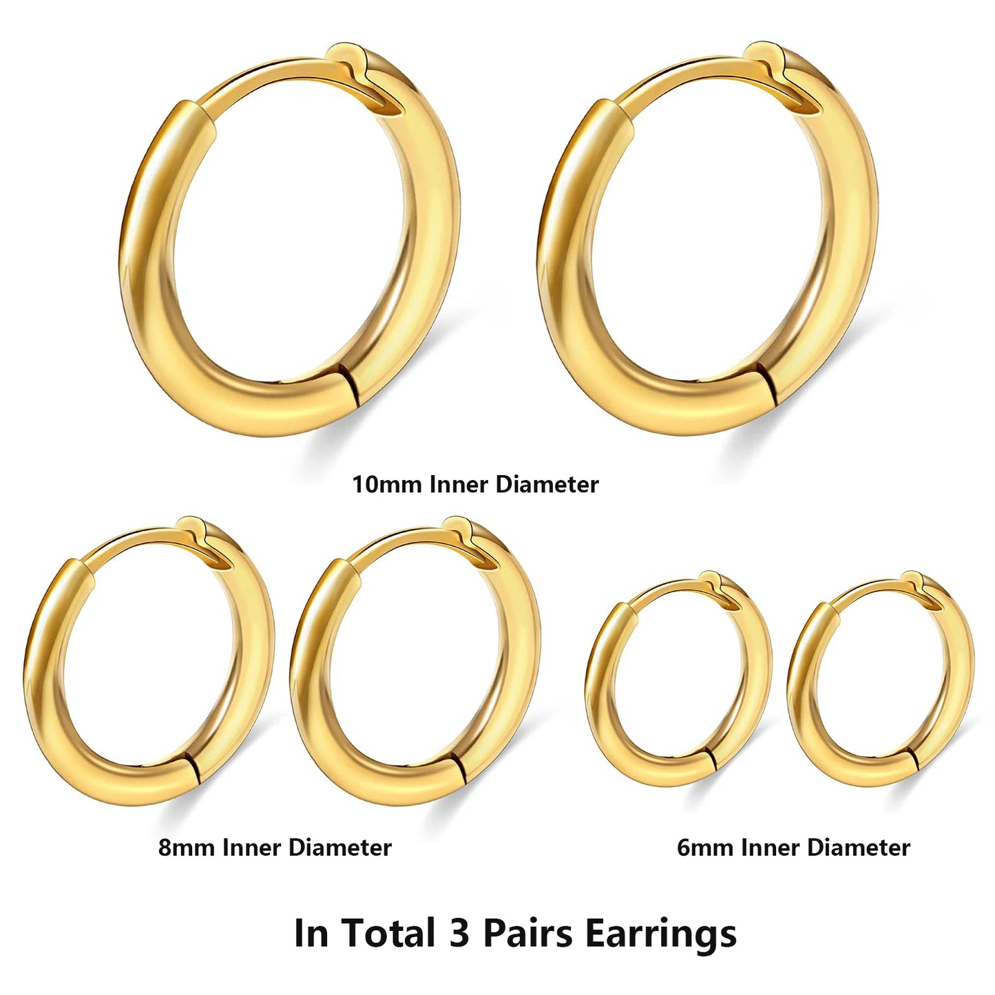 Shevalues Hoop Earrings for Women Luxury 14K Gold Plated Jewelry Set for Men New Piercing Ear Rings Hypoallergenic Earrings