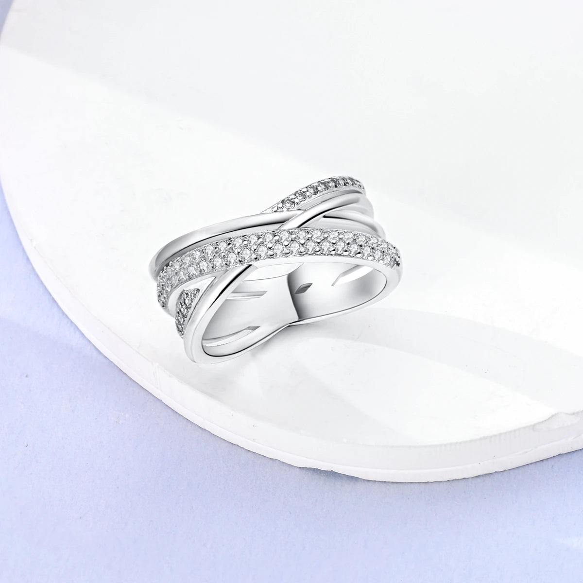 Original 925 Silver Ring For Woman Heart Star Sparkling Zircon Engagement Anniversary Fashion Jewelry