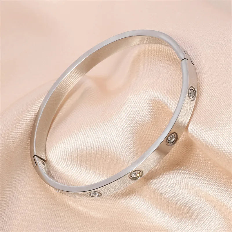 UILZ 316L Cross Design Bracelets Bangle Gold Color Waterproof Stainless Steel Luxury Brand Bangles For Women Gift Drop Shipping