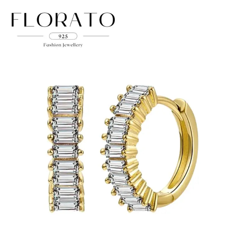 925 Sterling Silver Needle Irregular White Zircon Hoop Earrings For Women Pearl Ear Buckles Vintage Luxury Crystal Jewelry Gifts