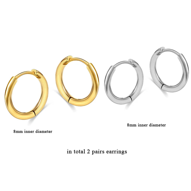 Shevalues Hoop Earrings for Women Luxury 14K Gold Plated Jewelry Set for Men New Piercing Ear Rings Hypoallergenic Earrings