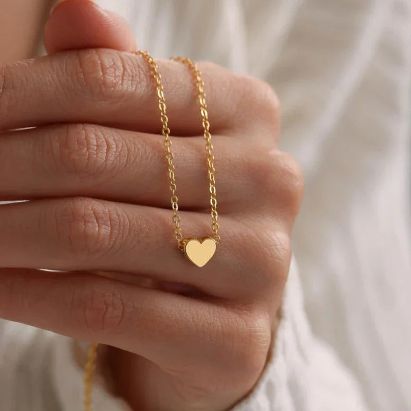 Gold Plated Heart Necklace |Silver Plated Necklace Cute Dainty Love Pendant Necklaces for Women Gift for Girls Gift for Women