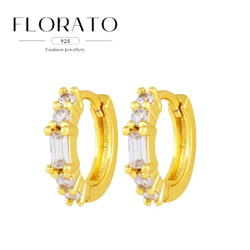 925 Sterling Silver Needle Irregular White Zircon Hoop Earrings For Women Pearl Ear Buckles Vintage Luxury Crystal Jewelry Gifts