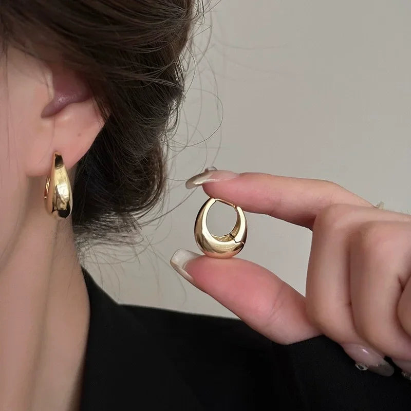 Stainless Steel Three-Layer Knot Earrings for Women Fashion Vintage Glossy Geometric Twisted Earrings Trendy Party Jewelry Gifts