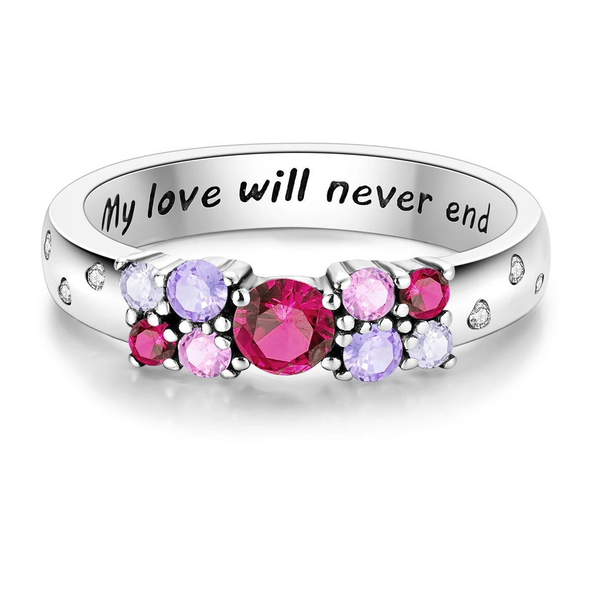 Original 925 Silver Ring For Woman Heart Star Sparkling Zircon Engagement Anniversary Fashion Jewelry